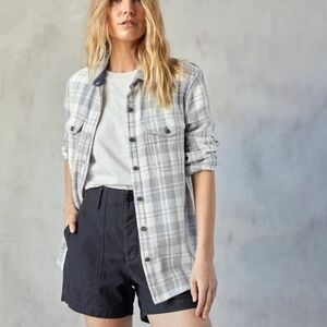 Outerknown 100% Cotton Blanket Shirt Size XS/S in Grey and White